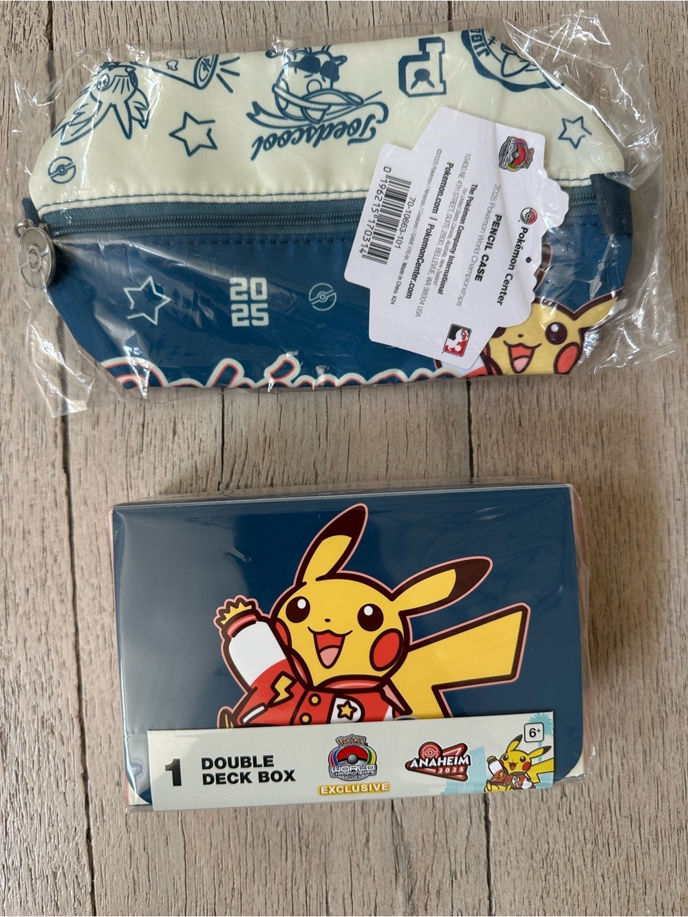 Kids Pencil Case and Double Deck Box Set - Blue & Cream